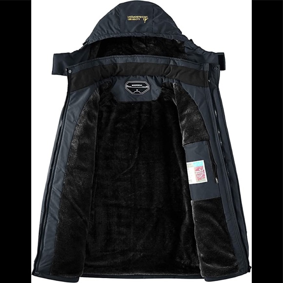 New Mens Artic Thick Interior Fleece Lined Jacket Zipper Pockets - Picture 2 of 2